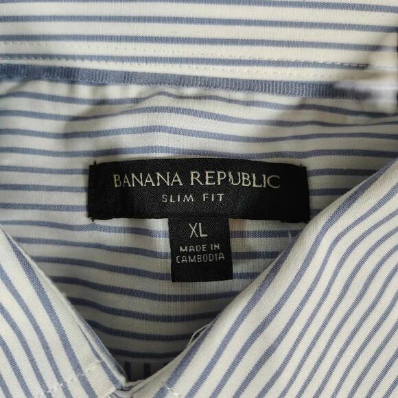 NWT - Banana Republic - Men's Stretch Poplin Button Up Shirt - Size: XL Slim Fit - Picture 3 of 8